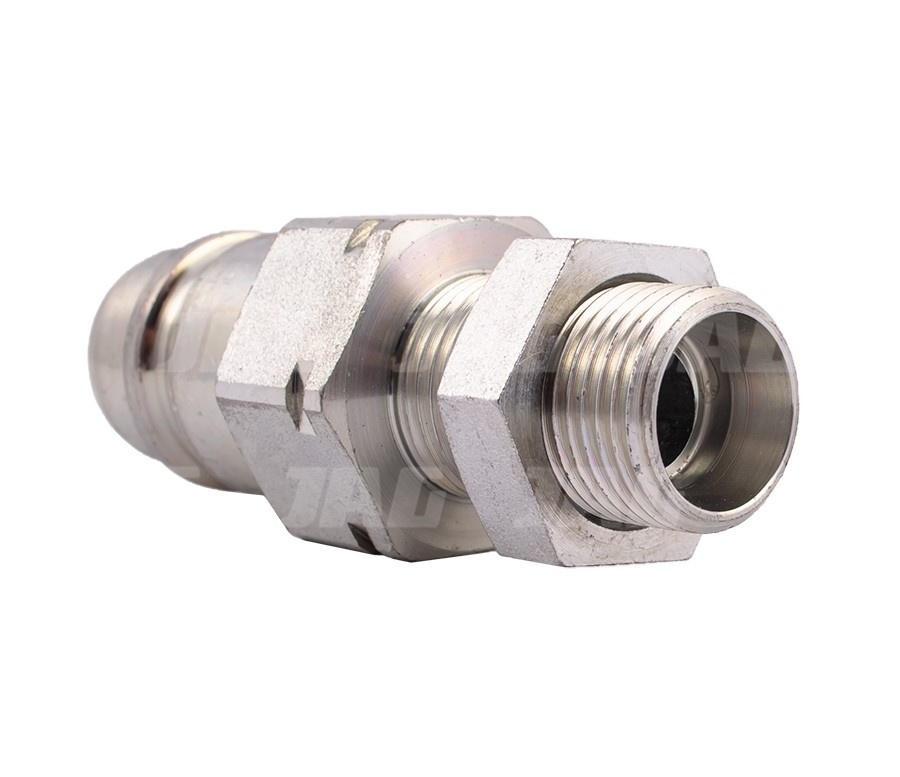 JAG95-0084 Szybkozłącze hydrauliczne grzybkowe-wtyczka grodziowa z gwintem zewnętrznym, DN12,5, M18X1,5, 12L, ISO7241-A