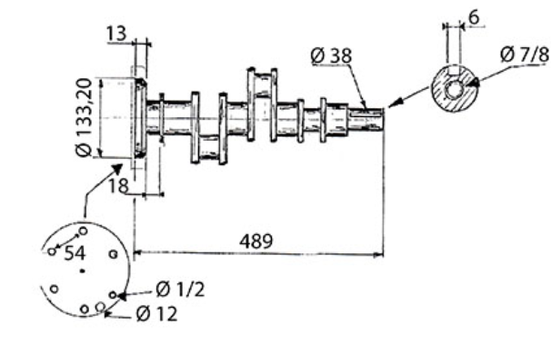 3637454M91 Wał korbowy na sznur Perkins 3.152 (z przeciwwagą) - Forged