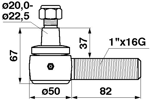 JAG28-0031 Gałka targańca ROTA, JOHN DEERE AH21345 MASSEY FERGUSON D44120100