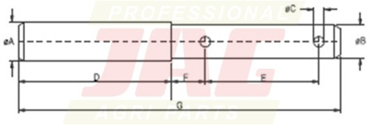 JAG98-0156 Sworzeń łącznika górnego, kat.2-3, DŁ. 172mm