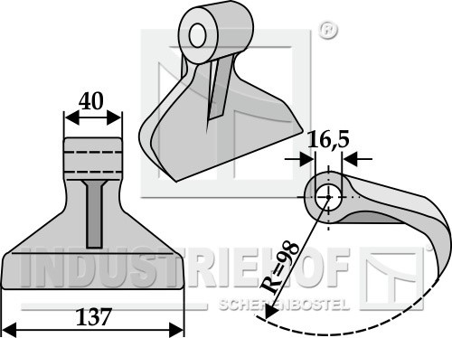 63-RM-30 Bijak młotkowy INDUSTRIEHOF, INDUSTRIEHOF 63-RM-30 BREVIGLIERI 8300045