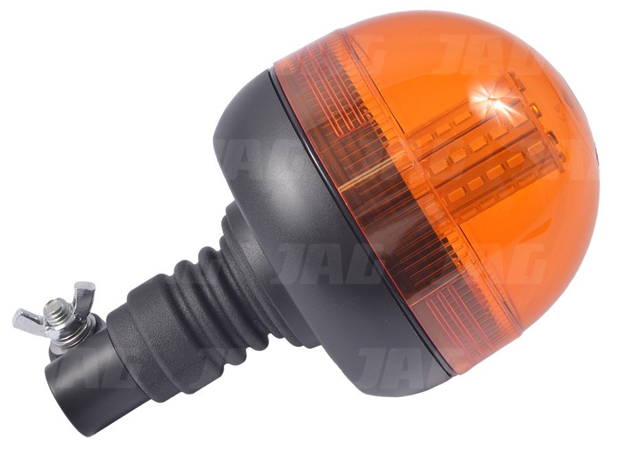 JAG96-0093 Lampa Błyskowa, 60 LED SMD, 12-24V, R10, Uchwyt na elastyczny trzpień, błysk obrotowy 360° / błysk przerywany