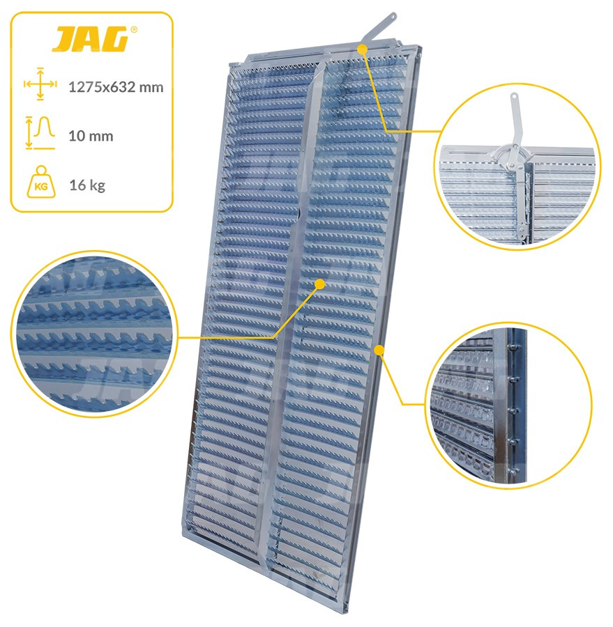 JAG05-0154 Sito żaluzjowe ocynkowane dolne, lamela-10mm JAG PREMIUM, CLAAS 0006001143 0006460980