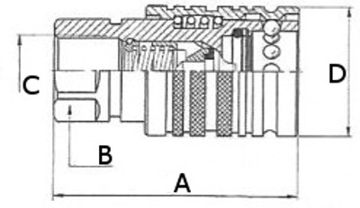 JAG95-0101 Szybkozłącze hydrauliczne grzybkowe-gniazdo z gwintem wewnętrznym, DN12,5, 1/2