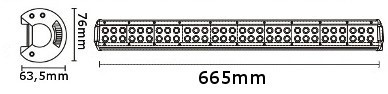 JAG96-0043 Lampa robocza LED, 180W, 10-30V, 60 CREE LEDx3W, FLOOD/SPOT/FLOOD, Listwa podwójna JAG