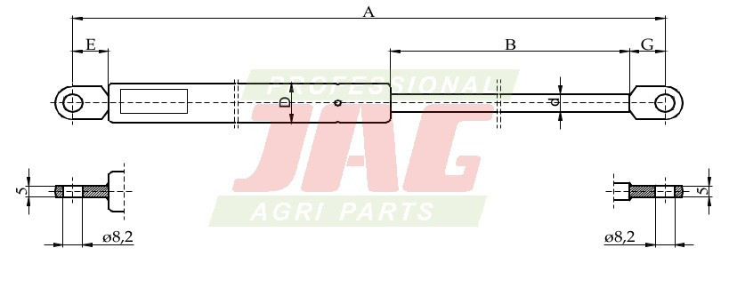 JAG99-1021 Siłownik gazowy