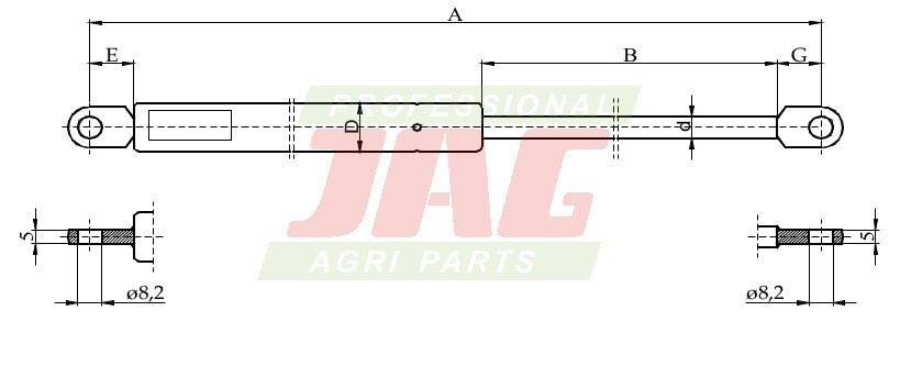 JAG99-1021 Siłownik gazowy JAG, RENAULT 7700002849