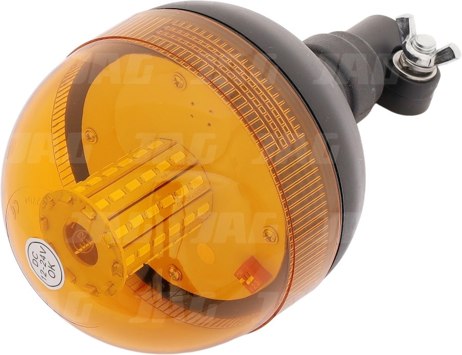 JAG96-0093 Lampa Błyskowa, 60 LED SMD, 12-24V, R10, Uchwyt na elastyczny trzpień, błysk obrotowy 360° / błysk przerywany JAG