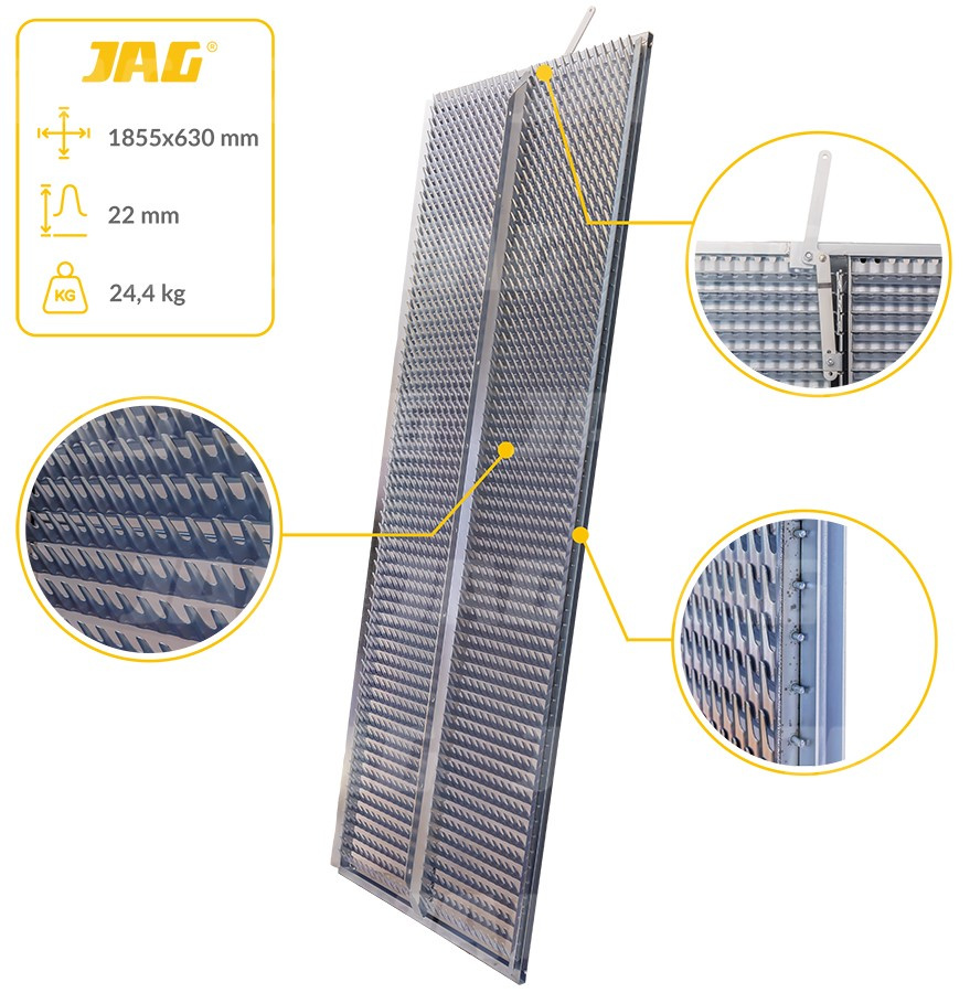 JAG05-0430 Sito żaluzjowe ocynk górne, lamela-22mm JAG PREMIUM, CLAAS 0007564610 0007564630