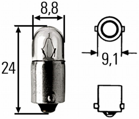 Żarówka 12V 3W-H-BA9S HELLA