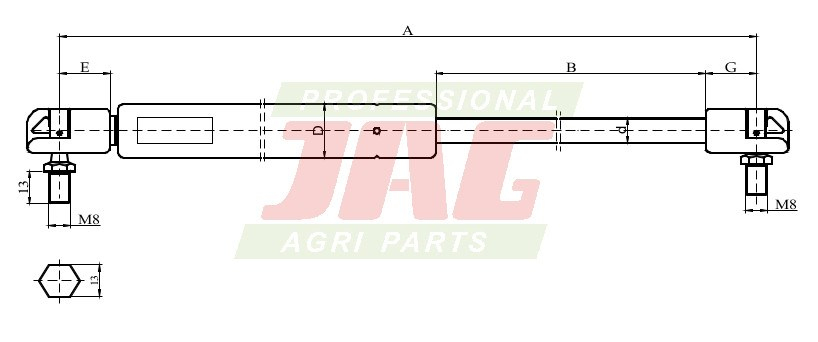 JAG99-1014 Siłownik gazowy JAG