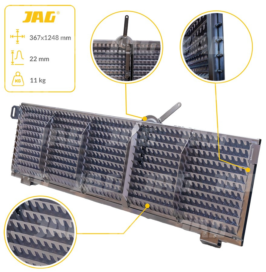 JAG05-0063 Sito żaluzjowe ocynkowane końcowe, lamela-22mm JAG PREMIUM, CLAAS 0006739050