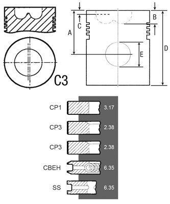 3641196M91 Tłok + pierścienie