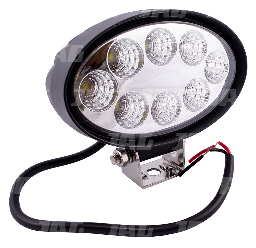 JAG96-0035 Lampa robocza LED, 24W, 10-30V, 8 EPISTAR LEDx3W, FLOOD, Owalna