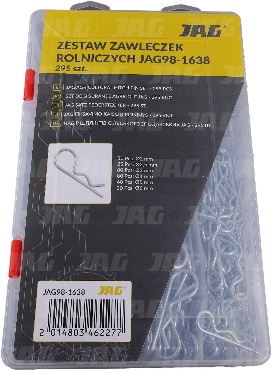 JAG98-1638 Zestaw zawleczek rolniczych JAG-295 szt