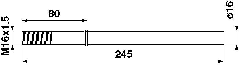 JAG02-0044 Palec bębna M16x245 (podcięcie wyciskane)