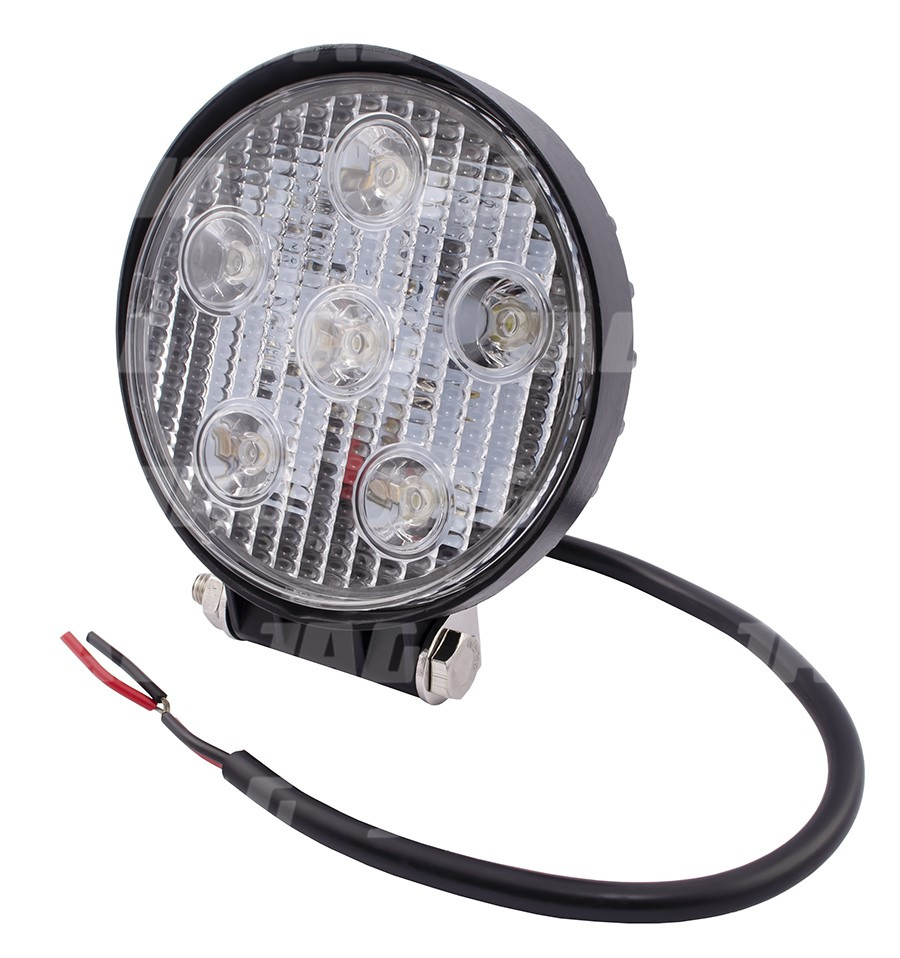 JAG96-0034 Lampa robocza LED, 18W, 10-30V, 6 EPISTAR LEDx3W, FLOOD, Okrągła JAG