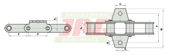 38.4R/2K1/J3A Łańcuch podajnika słomy ROLLON-SOLID