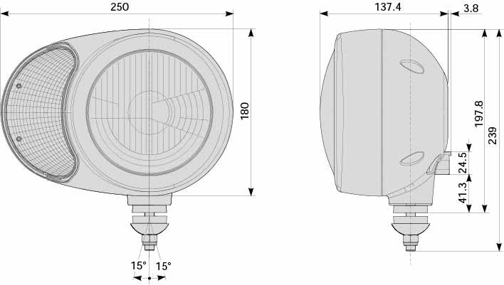 05.0894.0000.01 Reflektor kompletny z kierunkowskazem prawy COBO