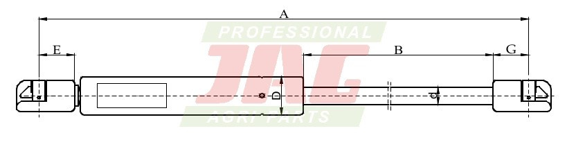 JAG99-1070 Siłownik gazowy JAG, JOHN DEERE AL160699 AL82634