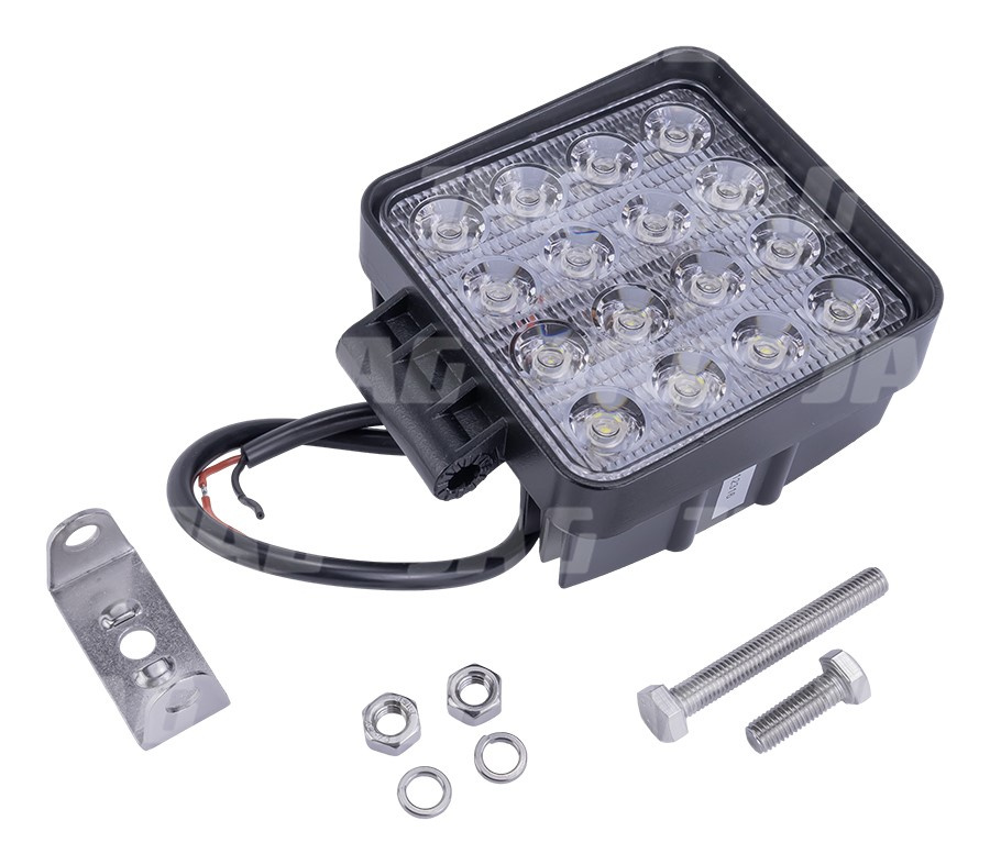 JAG96-0007 Lampa robocza LED, 48W, 10-30V, 16 EPISTAR LEDx3W, FLOOD