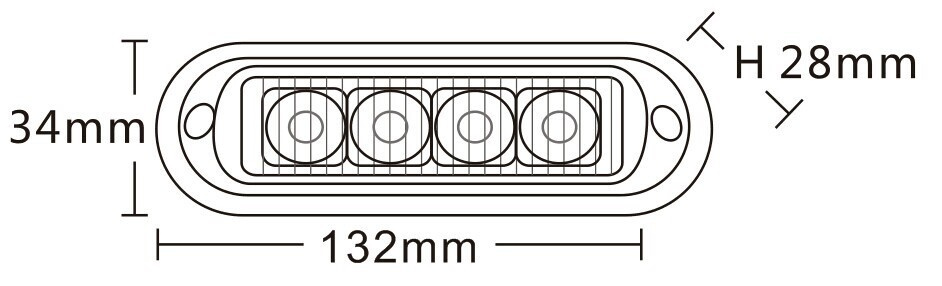 JAG96-0051 Lampa Błyskowa JAG (Stroboskop) LED, 12W, 9-30V, 4LEDx3W