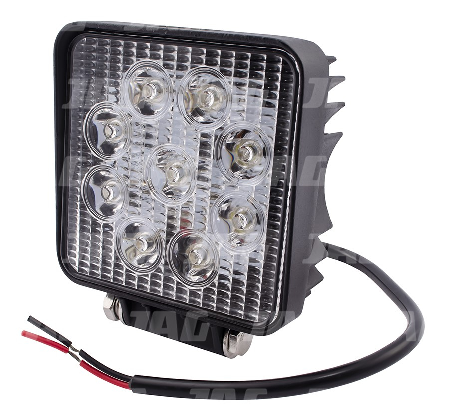 JAG96-0027 Lampa robocza LED, 27W, 10-30V, 9 EPISTAR LEDx3W, SPOT, Kwadratowa