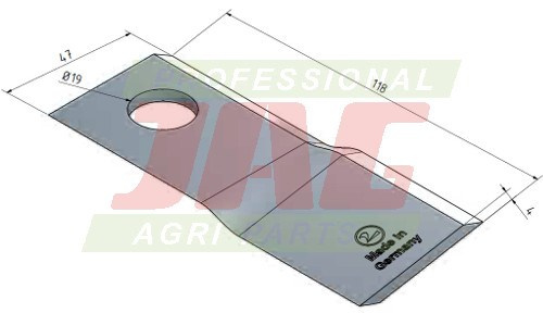 60-0118-32-01-7 Nóż prawy MWS Germany, FELLA 133074 MWS 60-0118-32-01-7