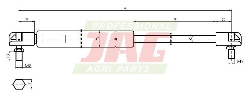 JAG99-1044 Siłownik gazowy JAG, RENAULT 6005022224