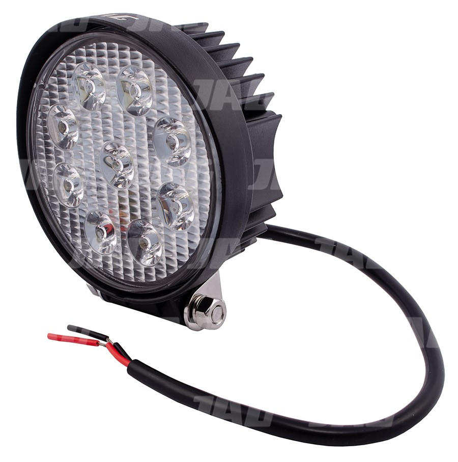 JAG96-0029 Lampa robocza LED, 27W, 10-30V, 9 EPISTAR LEDx3W, SPOT, Okrągła