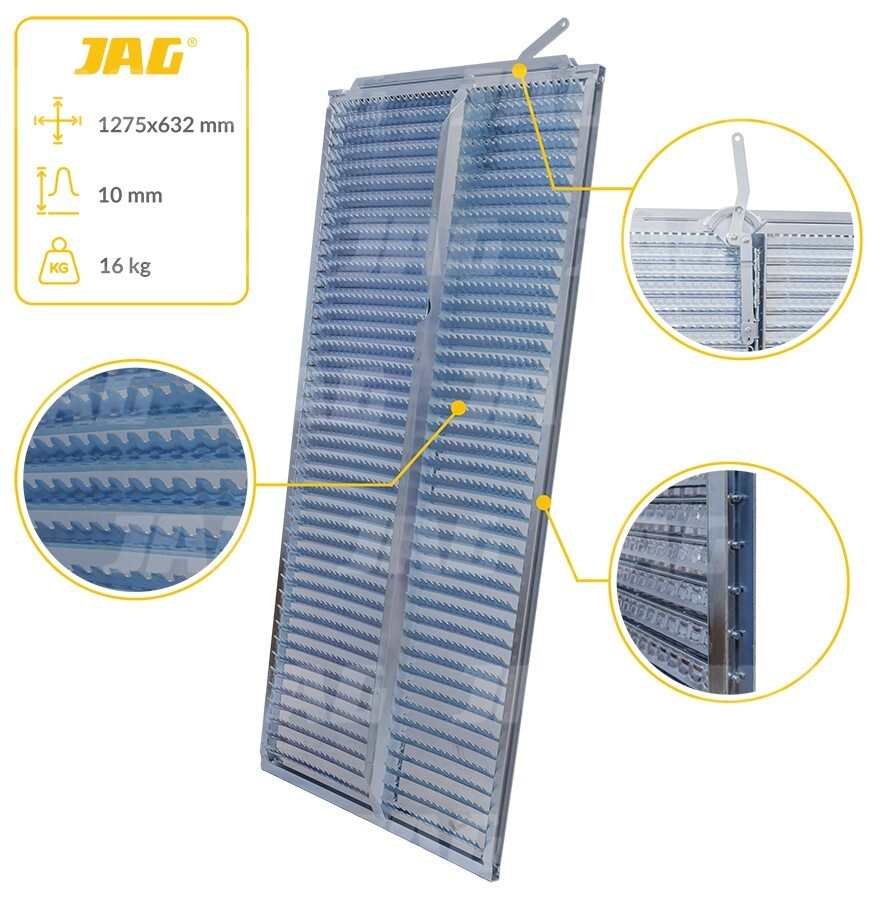 JAG05-0154 Sito żaluzjowe ocynkowane dolne, lamela-10mm JAG PREMIUM, CLAAS 0006001143 0006460980
