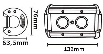 JAG96-0076 Lampa robocza 48 LED, 12-24V, mocowanie na magnes JAG