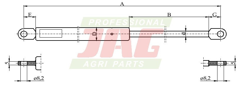 JAG99-1104 Siłownik gazowy