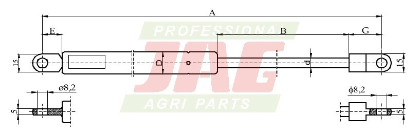 JAG99-1112 Siłownik gazowy JAG, FENDT F182800202060