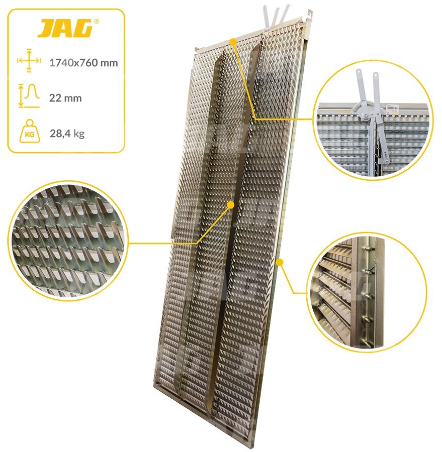 JAG05-0049 Sito żaluzjowe ocynkowane górne, lamela-22mm JAG PREMIUM, CLAAS 0006001181