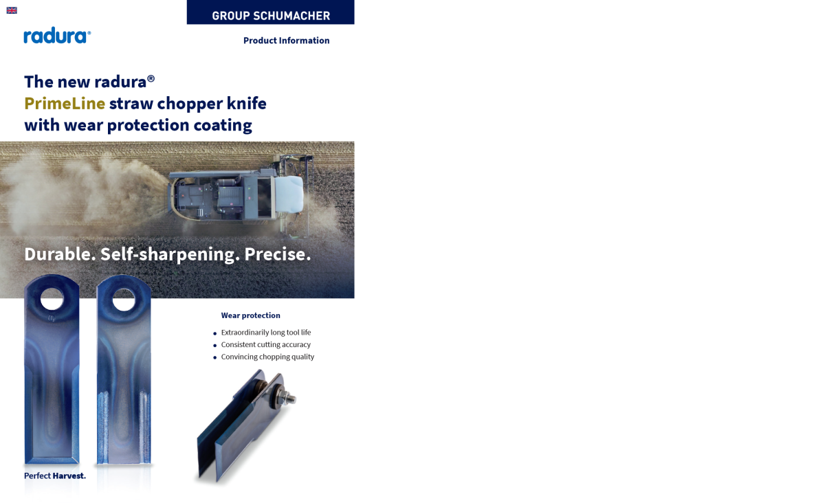 JAG41-0054 Nóż sieczkarni RADURA- PRIME LINE, NEW HOLLAND 87318316 JOHN DEERE Z105500