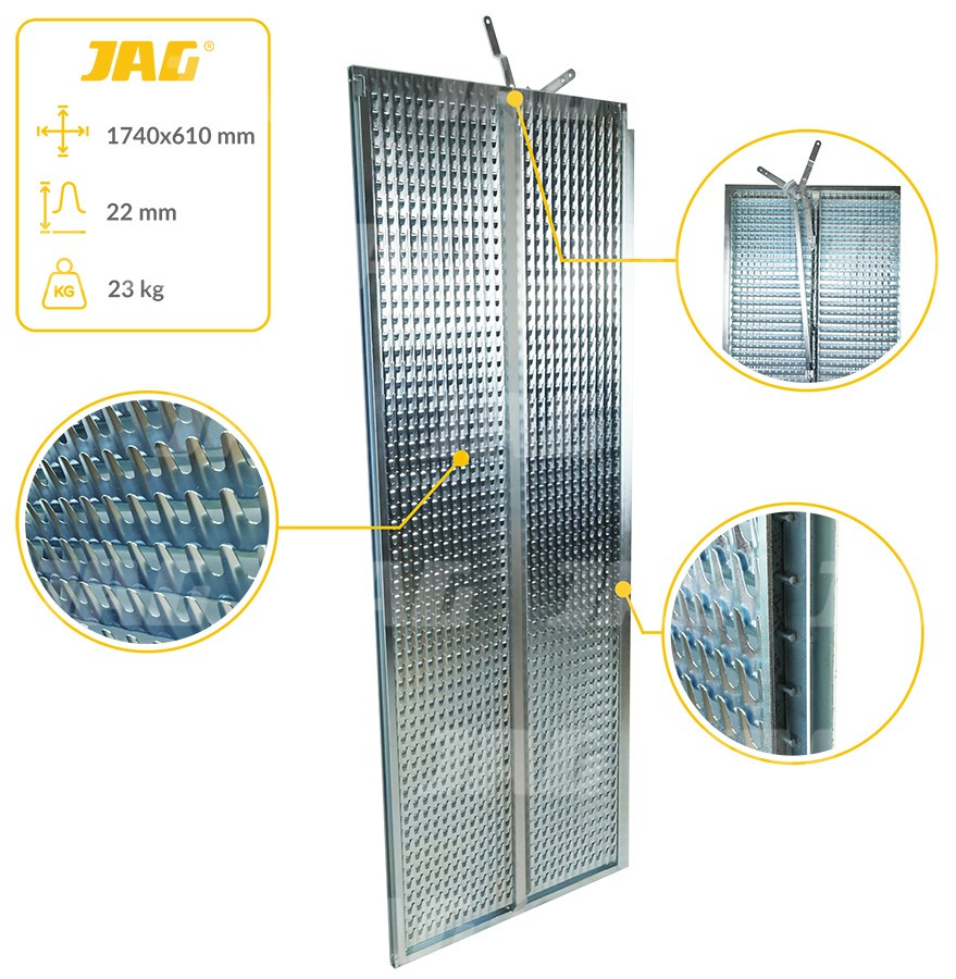 JAG05-0053 Sito żaluzjowe ocynk górne, lamela-22mm JAG Premium, CLAAS 0007361823 0007361824
