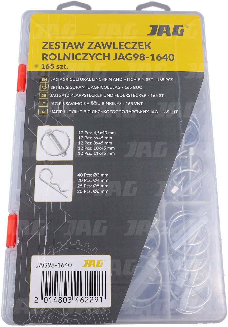 JAG98-1640 Zestaw zawleczek rolniczych JAG-165 szt