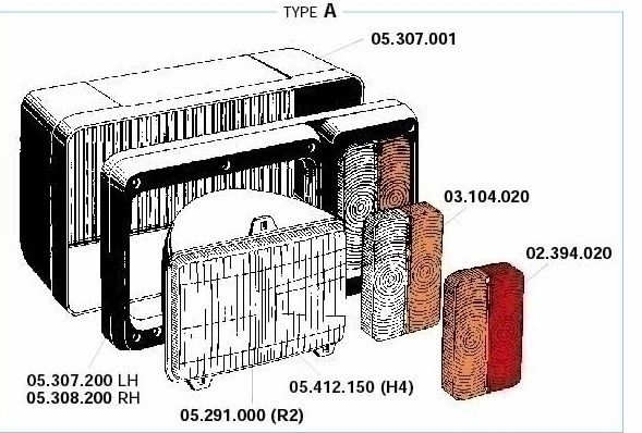 05.307.000.01 Reflektor kompletny lewy COBO
