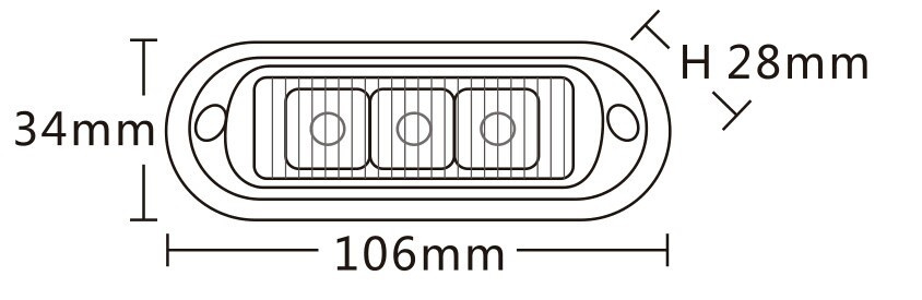 JAG96-0050 Lampa Błyskowa JAG (Stroboskop) LED, 9W, 9-30V, 3LEDx3w