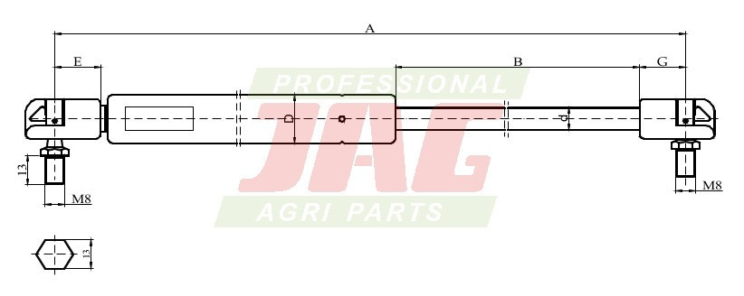 JAG99-1003 Siłownik gazowy