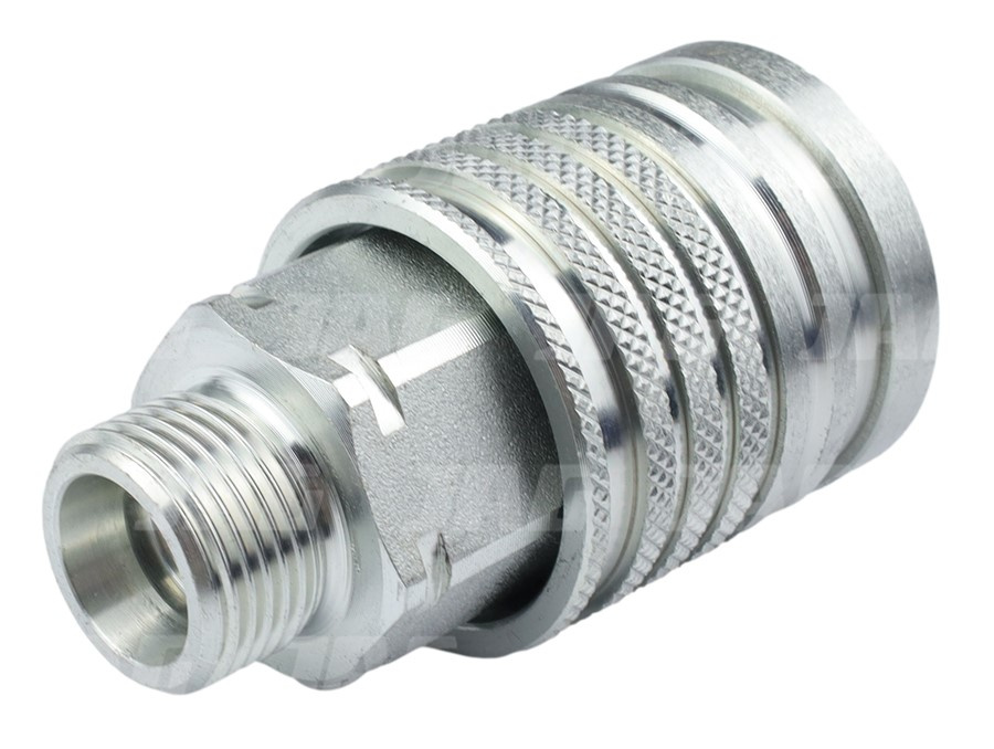 JAG95-0025 Szybkozłącze hydrauliczne grzybkowe-gniazdo wzmacniane z gwintem zewnętrznym, DN12,5, M20x1,5, 12H, ISO7241-A