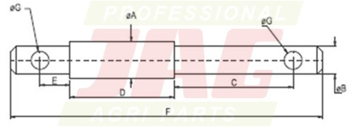 JAG98-0153 Sworzeń łącznika górnego, kat.1-2, DŁ. 212mm