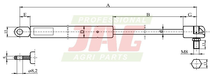 JAG99-1066 Siłownik gazowy JAG, SAME 0.9234.373.4 92343734