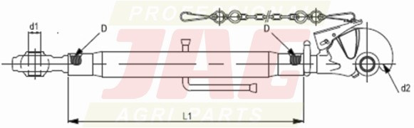 JAG98-0483 Łącznik górny z hakiem, kat.3-3