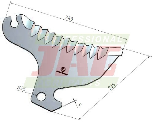 30-0340-62-01-2 Nóż MWS Germany, CLAAS 0009603282 MWS 30-0340-62-01-2