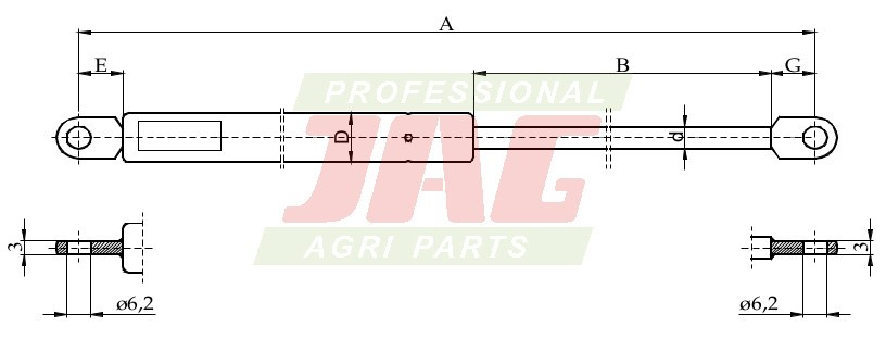 JAG99-1058 Siłownik gazowy JAG