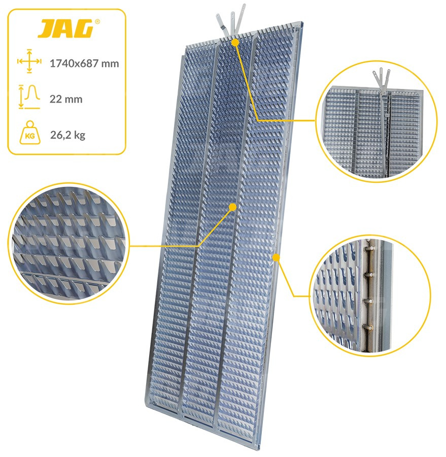 JAG05-0305 Sito żaluzjowe ocynkowane górne, lamela-22mm JAG PREMIUM, CLAAS 0005535411 0005535410