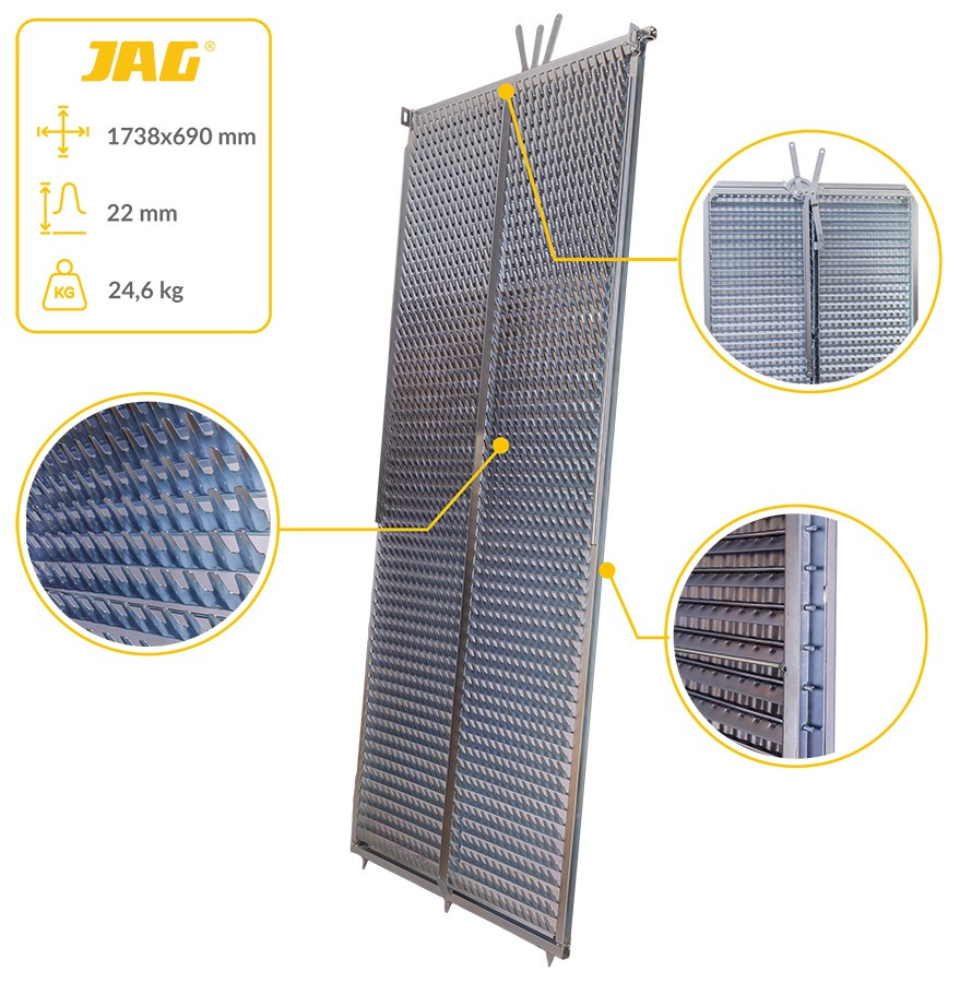 JAG05-0055 Sito żaluzjowe ocynkowane górne 3D, lamela-22mm JAG PREMIUM, CLAAS 0006471270