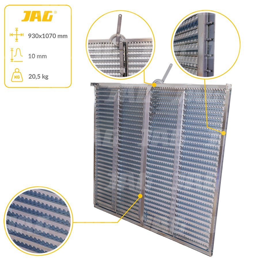 JAG05-0040 Sito żaluzjowe ocynkowane górne, lamela-10mm JAG PREMIUM